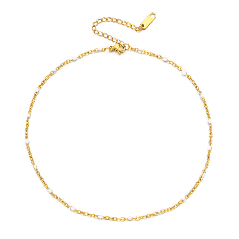 Vacuum Electroplating 1.5mm Stainless Steel Bead Chain Drop Glue 6-color Chain DIY Foot Chain Jewelry