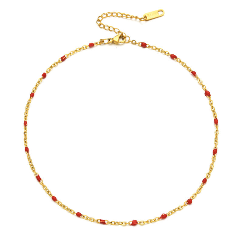 Vacuum Electroplating 1.5mm Stainless Steel Bead Chain Drop Glue 6-color Chain DIY Foot Chain Jewelry