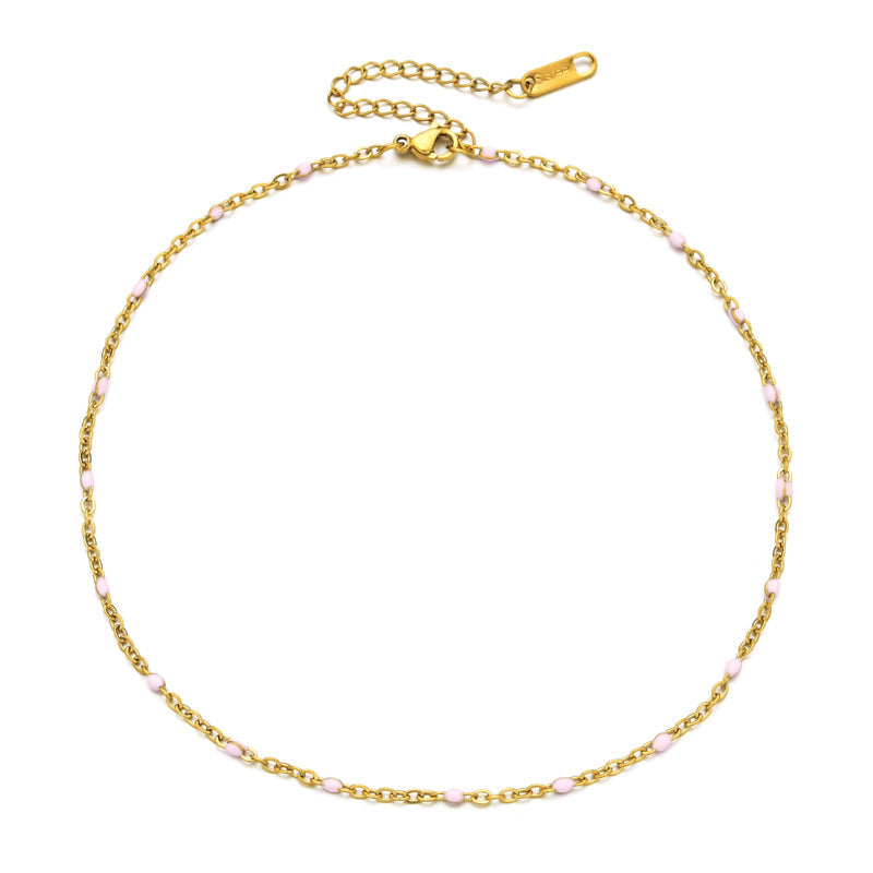 Vacuum Electroplating 1.5mm Stainless Steel Bead Chain Drop Glue 6-color Chain DIY Foot Chain Jewelry