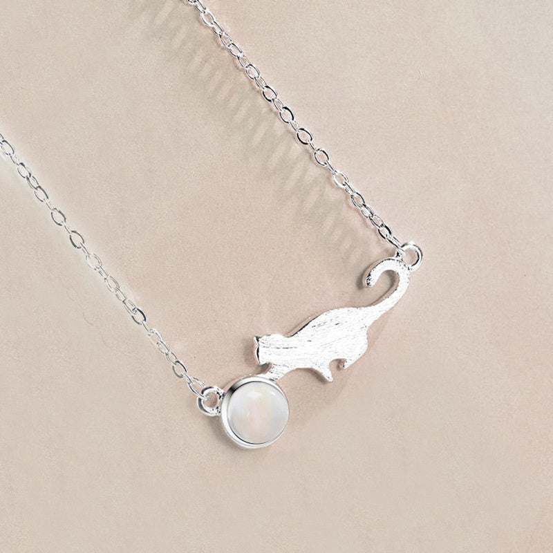 Women's Cute Personality Moonstone Kitten Bracelet