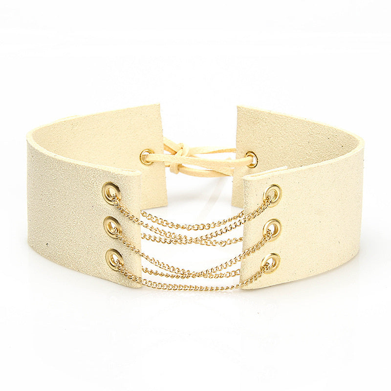 Chain Bow Ethnic Chain Fleece Necklace