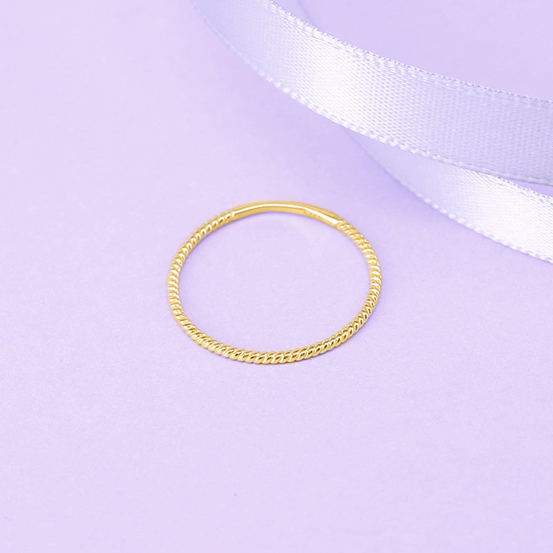 Sterling Silver Minimalist Line Ball Ring