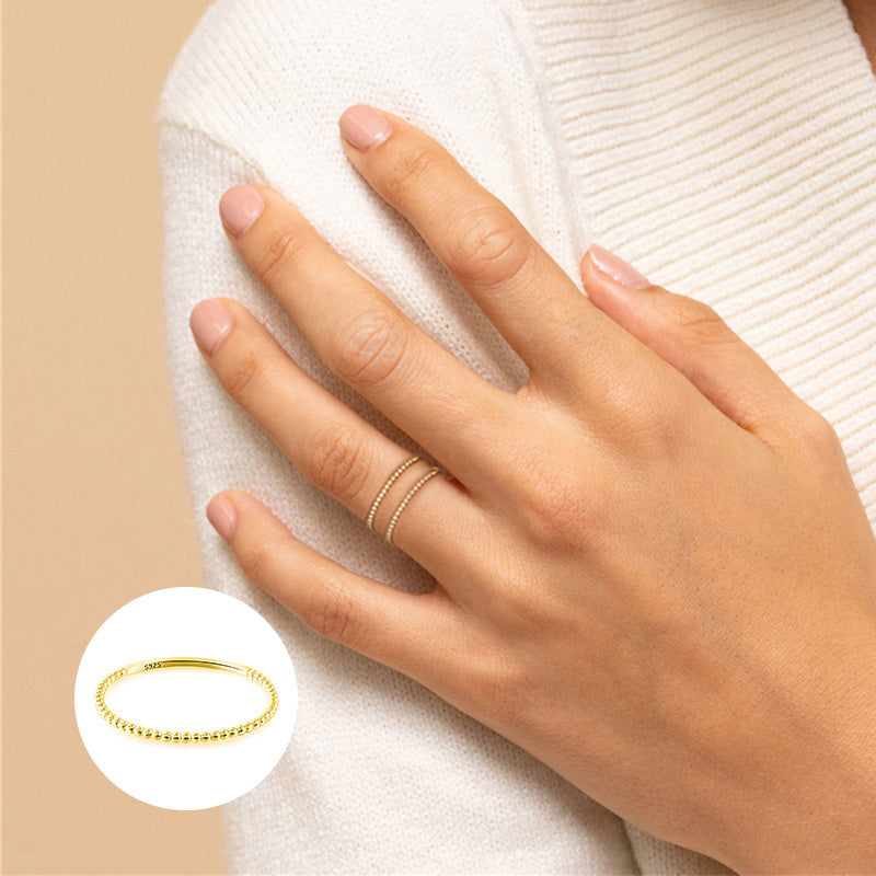 Sterling Silver Minimalist Line Ball Ring