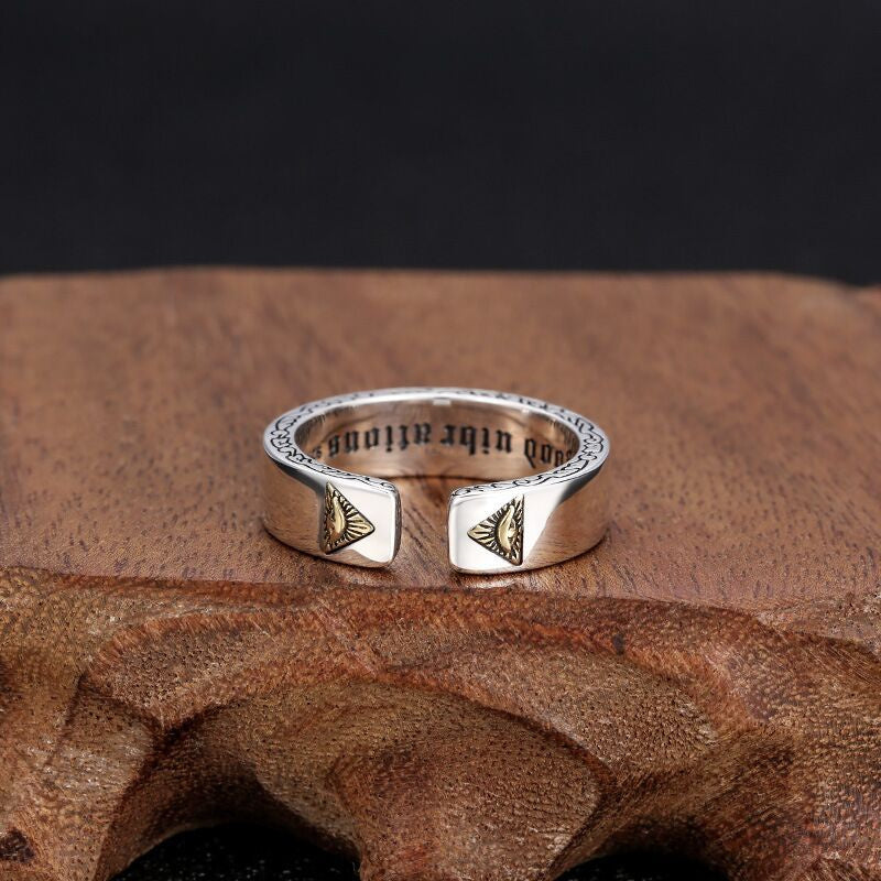 Trendy Men's Alphabet Personality God's Eye Ring