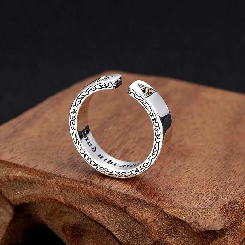 Trendy Men's Alphabet Personality God's Eye Ring