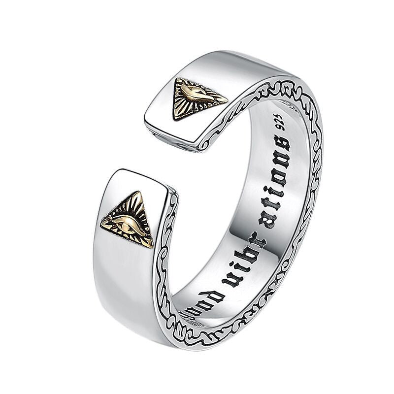 Trendy Men's Alphabet Personality God's Eye Ring