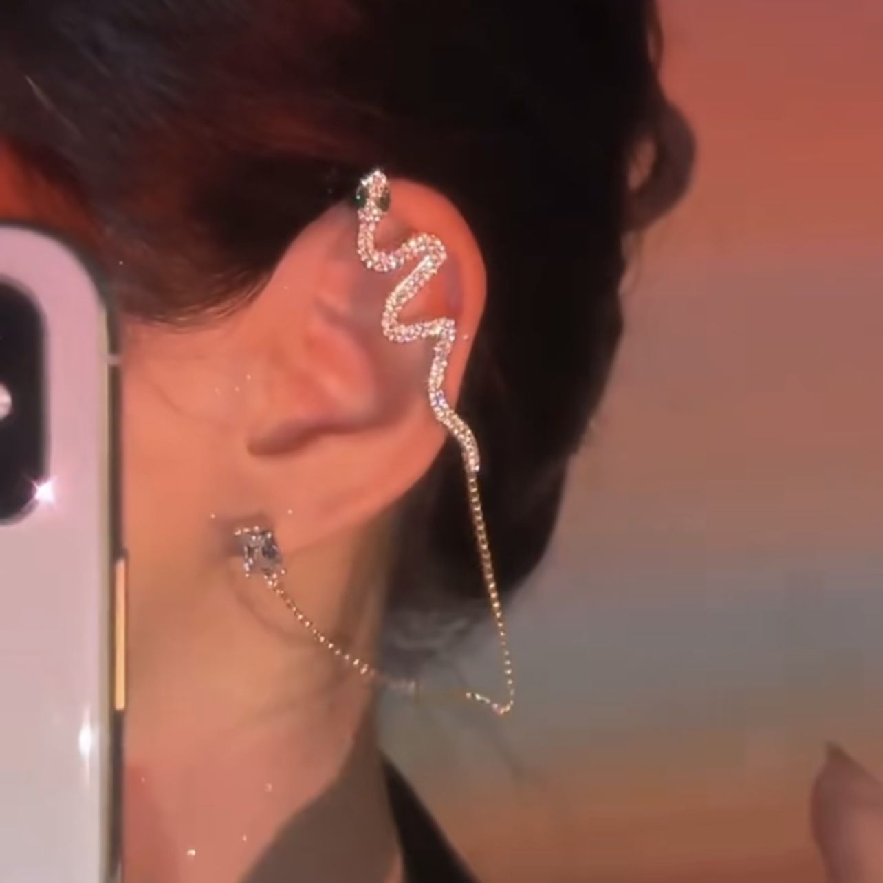 Micro-set Zircon Snake Earrings Are Exquisite And Fashionable
