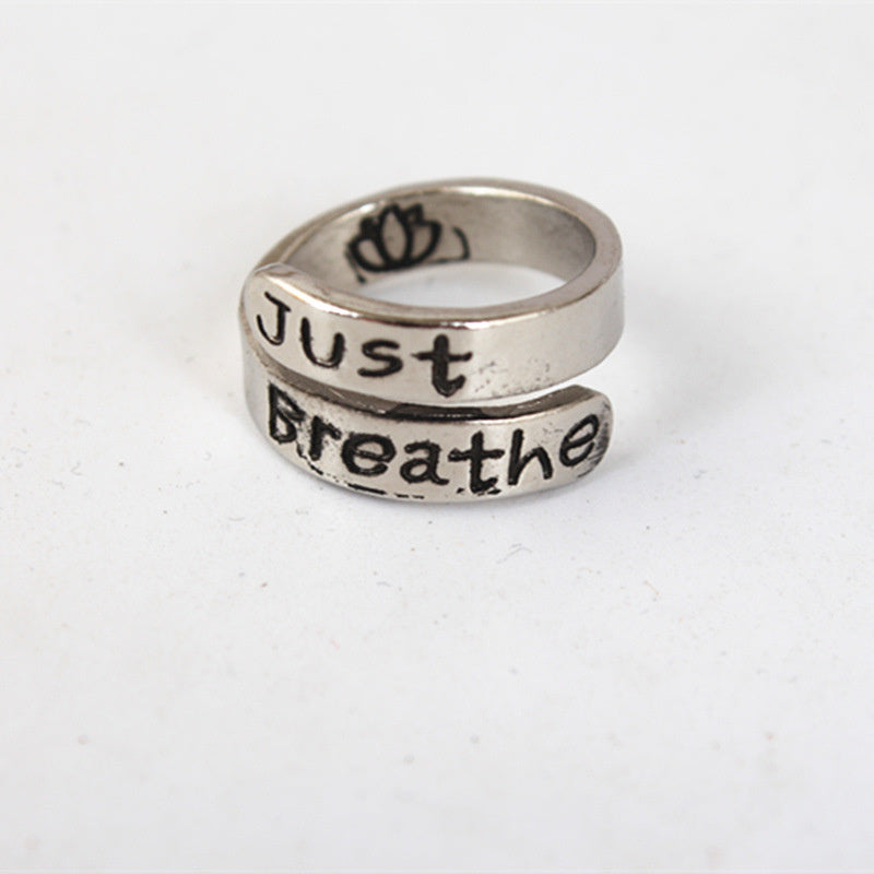Korean Style Jewelry English Adjustable Ring