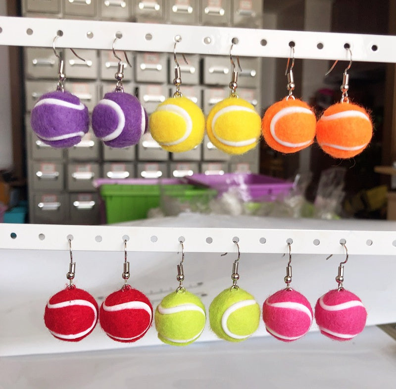 Fashion Creative Mixed Color Simulation Tennis Earrings