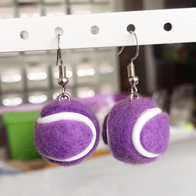 Fashion Creative Mixed Color Simulation Tennis Earrings