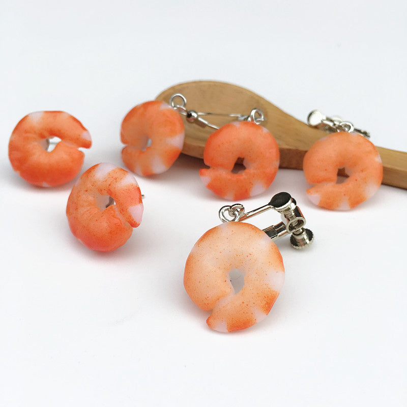 Creative Hand-made Shrimp Earrings Simulation Personality