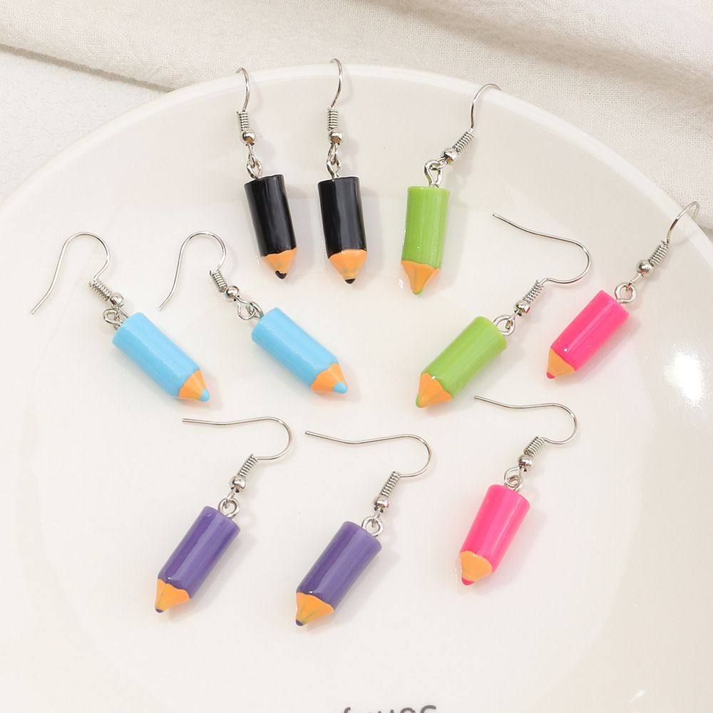 Fashion Cute Little Pencil Earrings Personality Funny Handmade