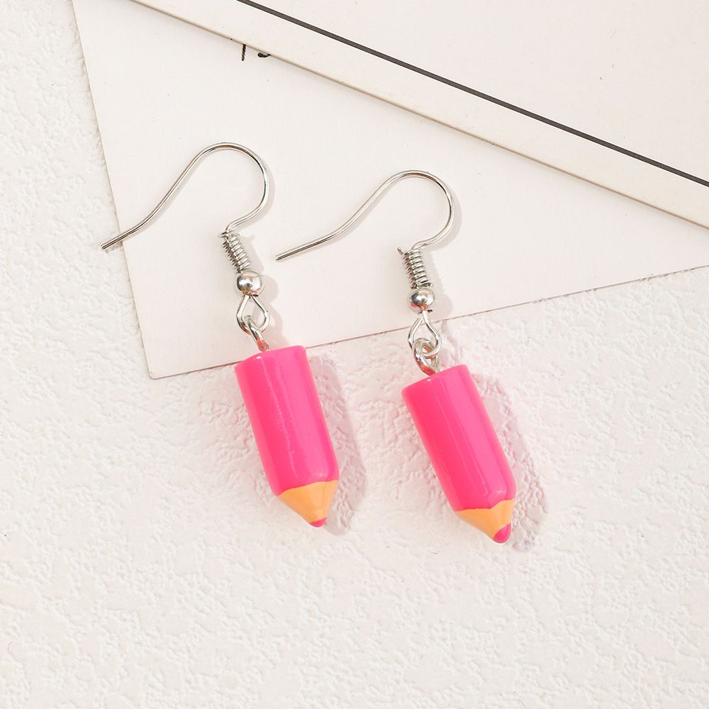Fashion Cute Little Pencil Earrings Personality Funny Handmade