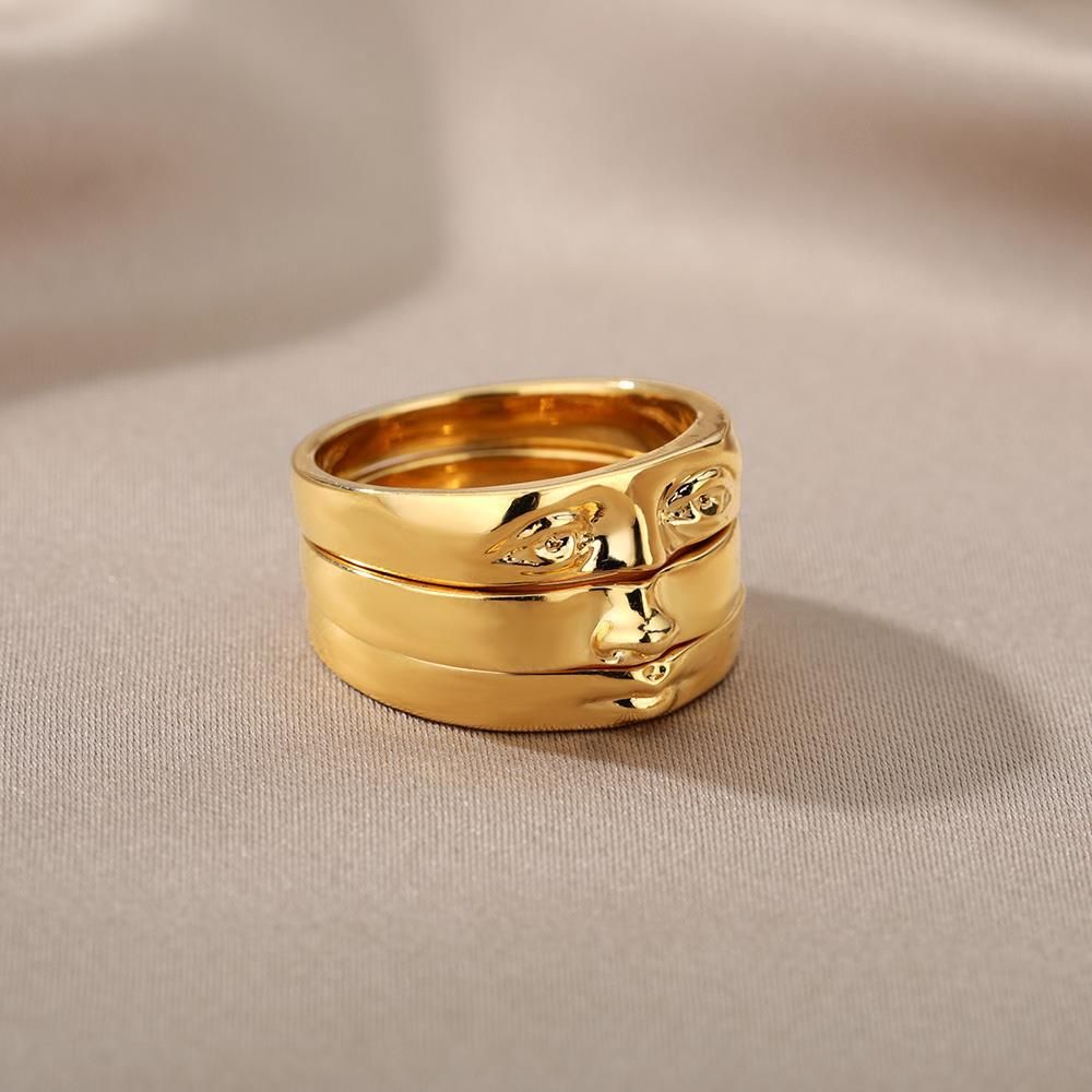 David Eye Rings For Women Gold Plated Vintage Fac