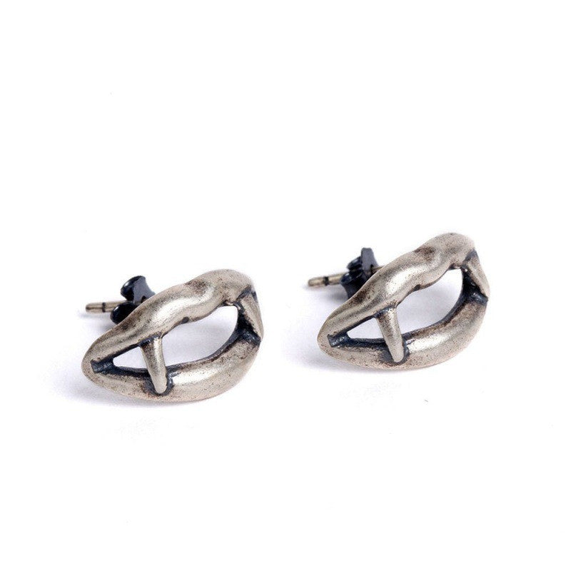 Retro Personality Punk Vampire Lip Stud Earrings