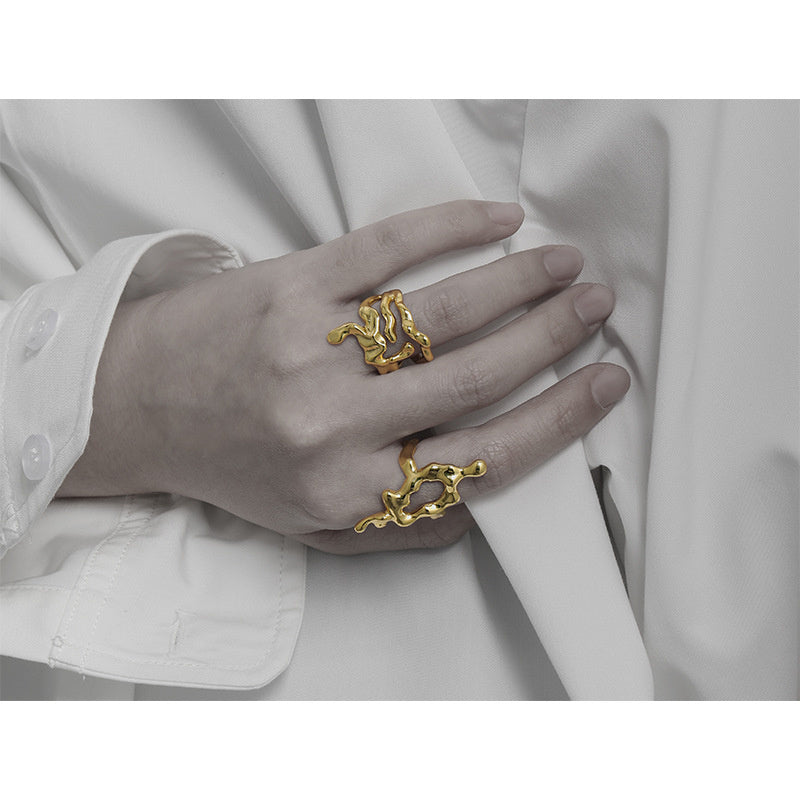 Entry Lux High-grade New Exaggerated And Personalized Hollow Design Ring