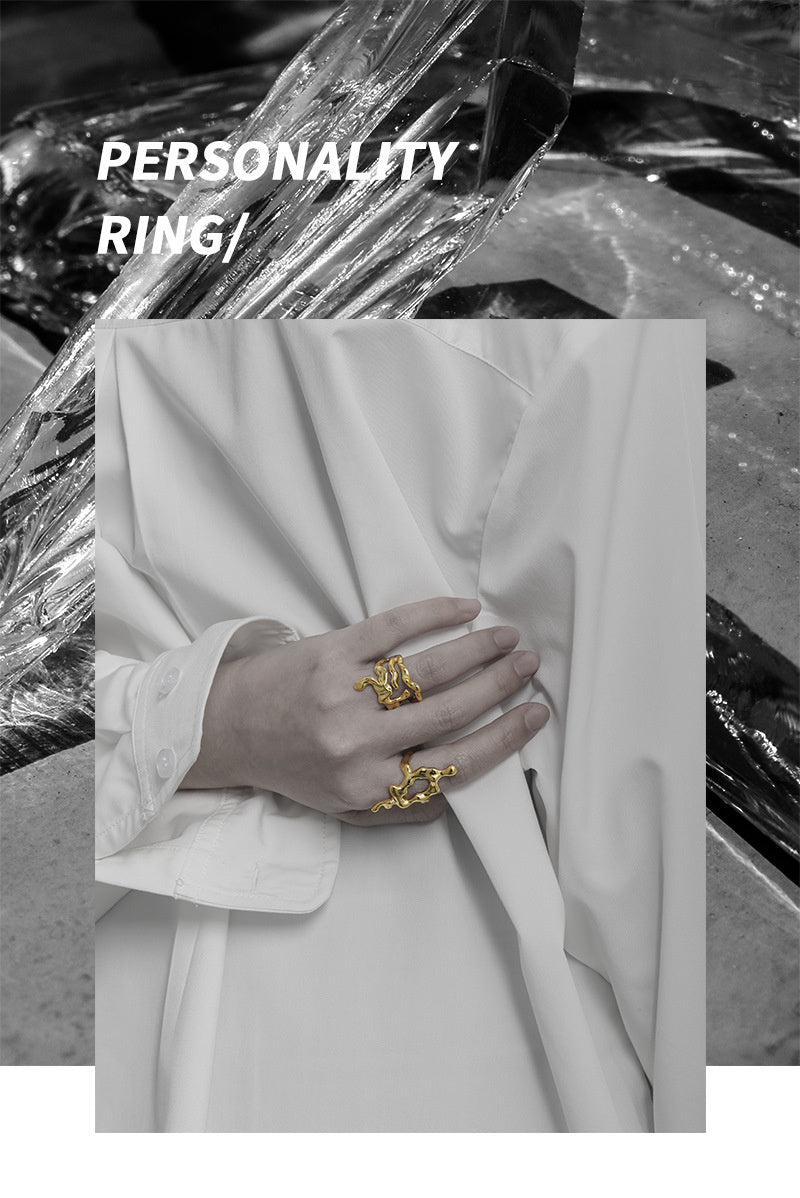 Entry Lux High-grade New Exaggerated And Personalized Hollow Design Ring