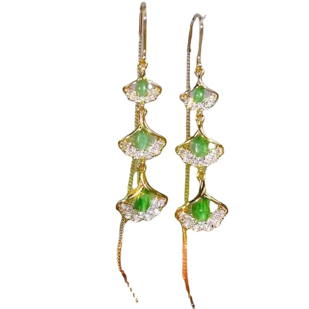 Super Immortal Ginkgo Leaf Ear Thread Female Ethnic Style And Temperament