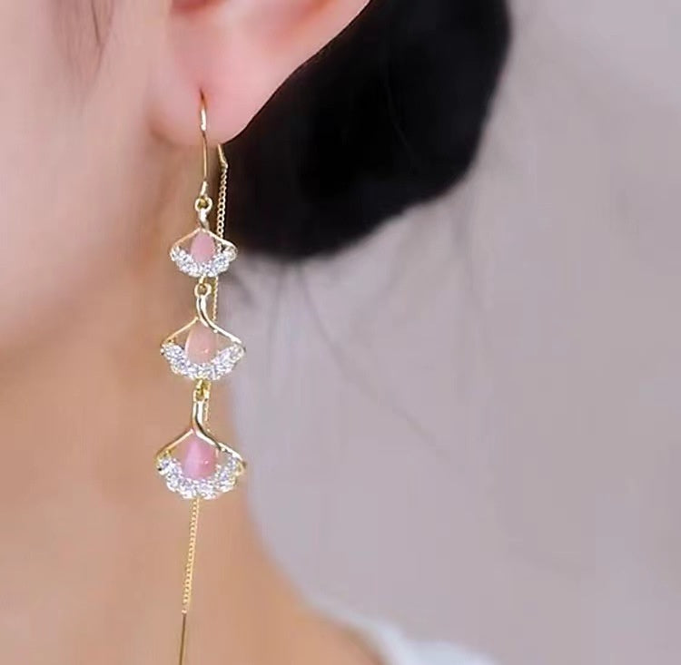 Super Immortal Ginkgo Leaf Ear Thread Female Ethnic Style And Temperament