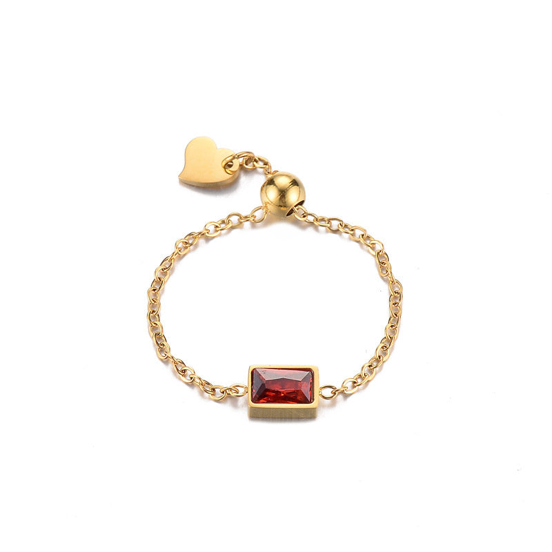 Women's Fashion Simple Pull Adjustment Chain Ring