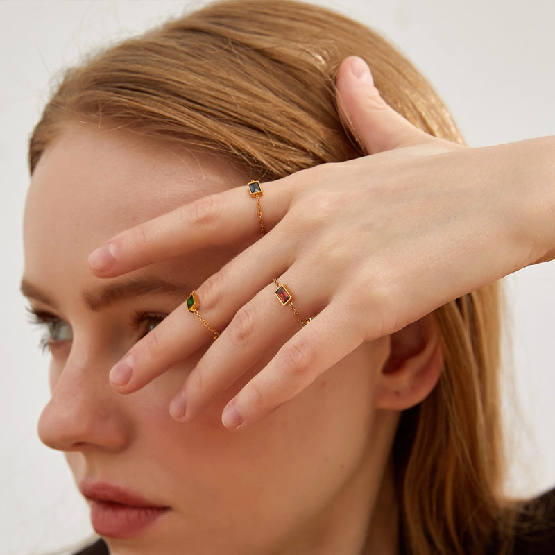 Women's Fashion Simple Pull Adjustment Chain Ring