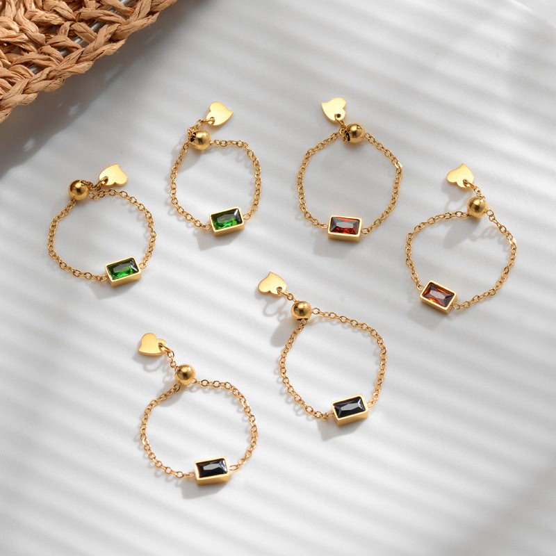 Women's Fashion Simple Pull Adjustment Chain Ring