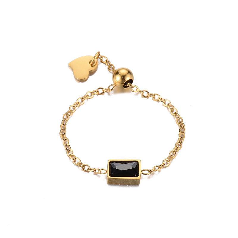 Women's Fashion Simple Pull Adjustment Chain Ring