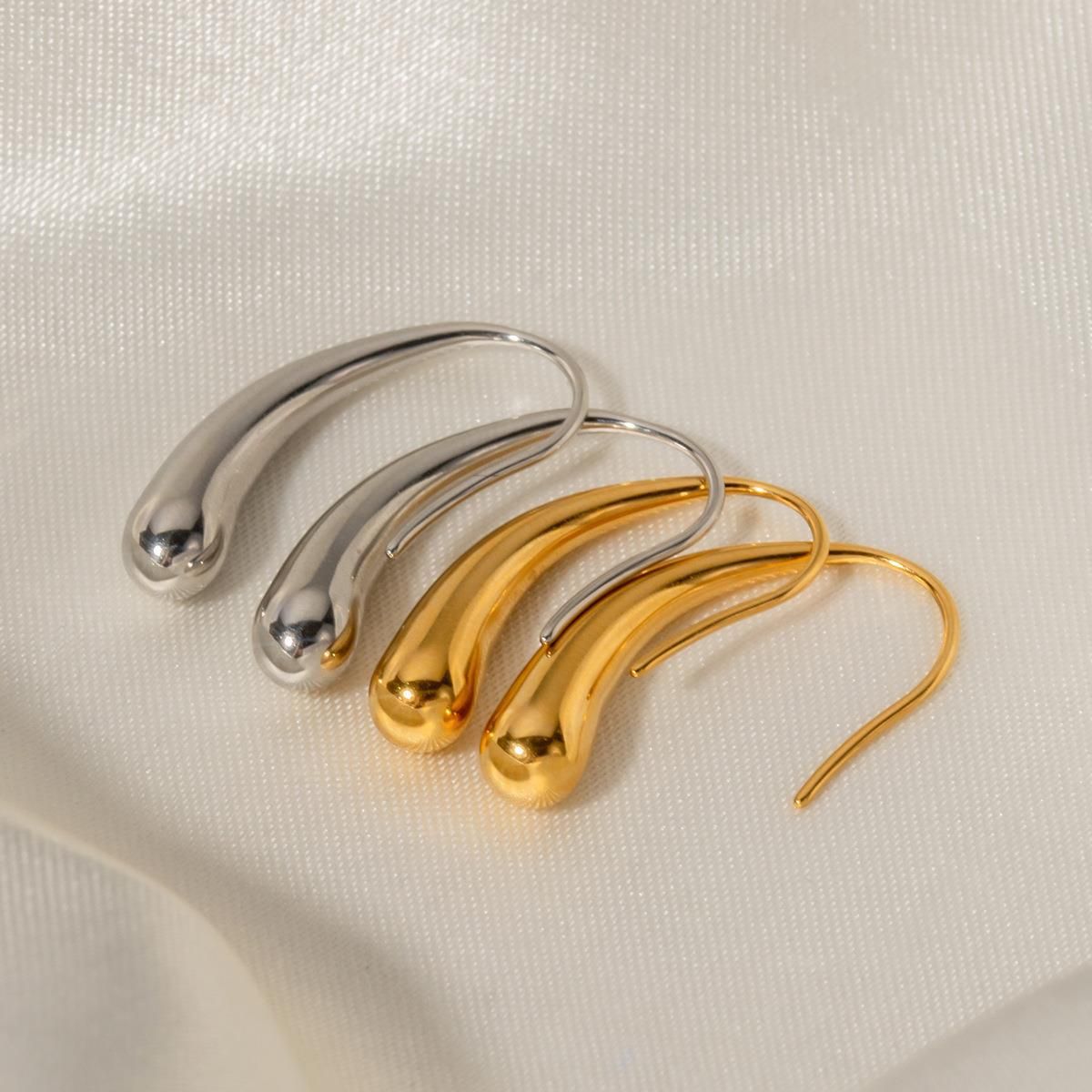 18K Gold Stainless Steel Irregular Water Drop Ear Studs