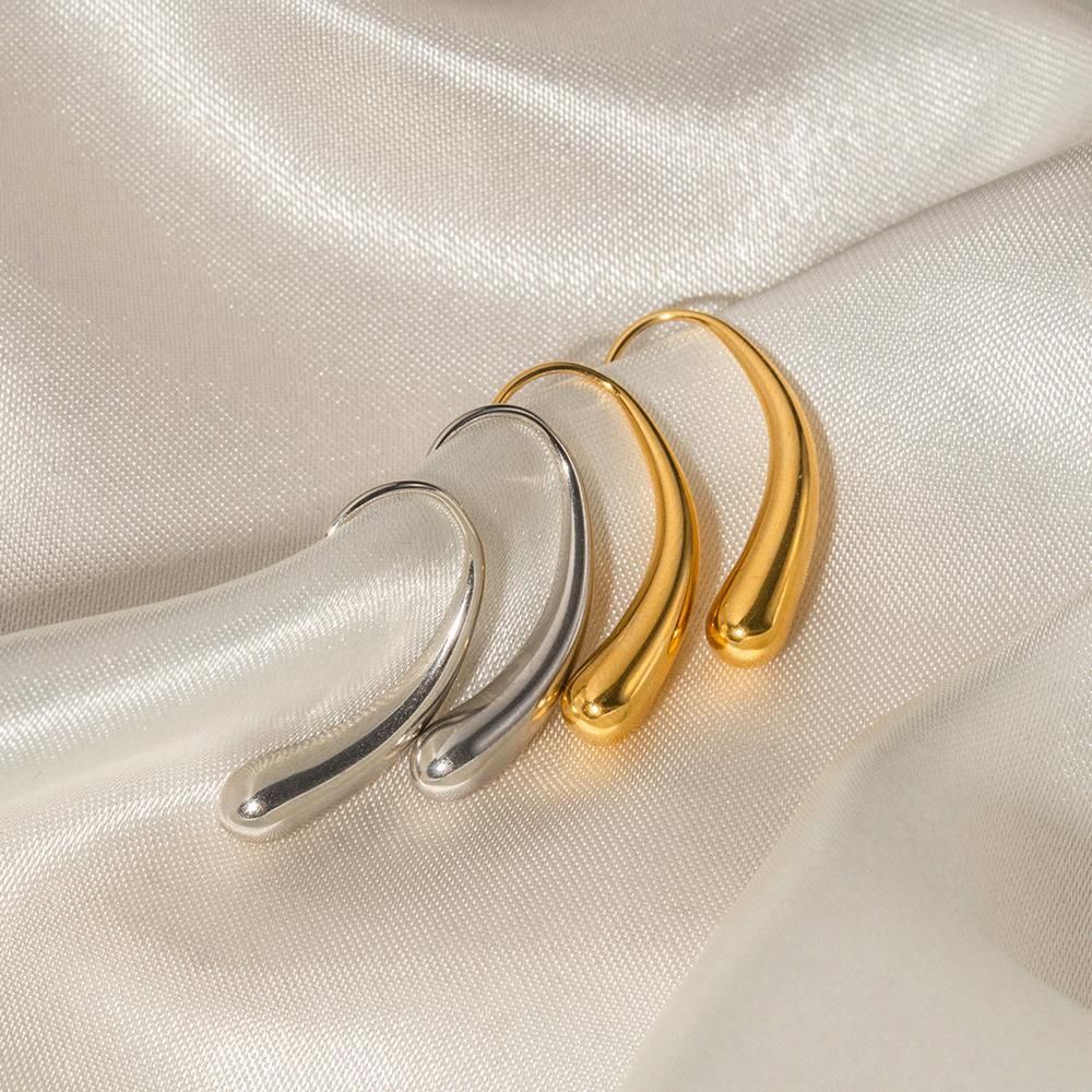 18K Gold Stainless Steel Irregular Water Drop Ear Studs