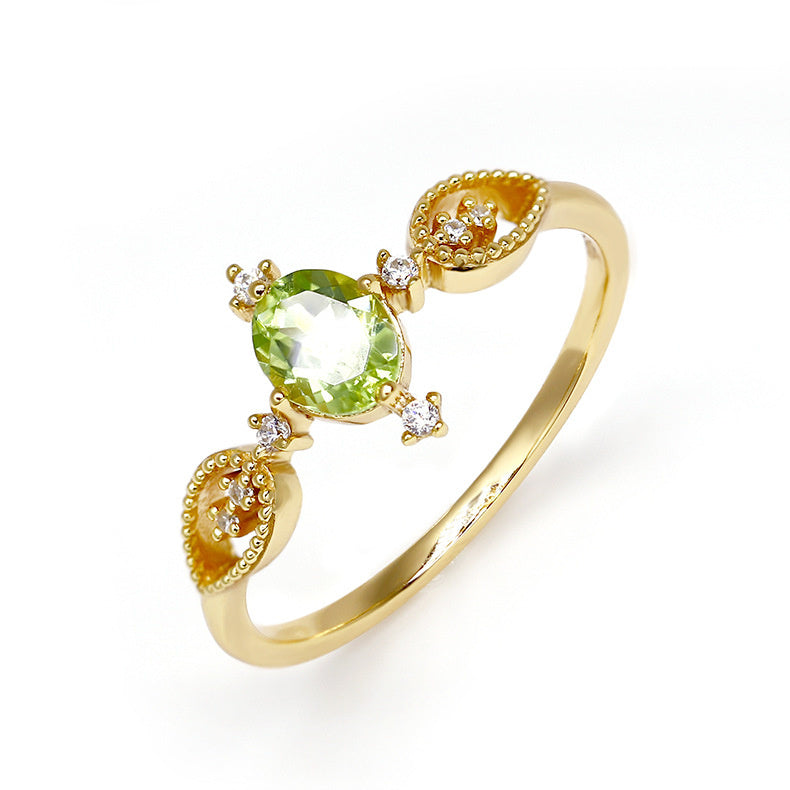 Women's Light Luxury Olivine Ring