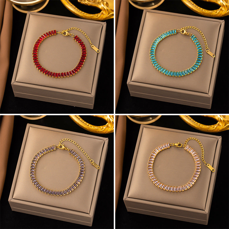 Fashion Personality And Creativity Square Zircon Bracelet