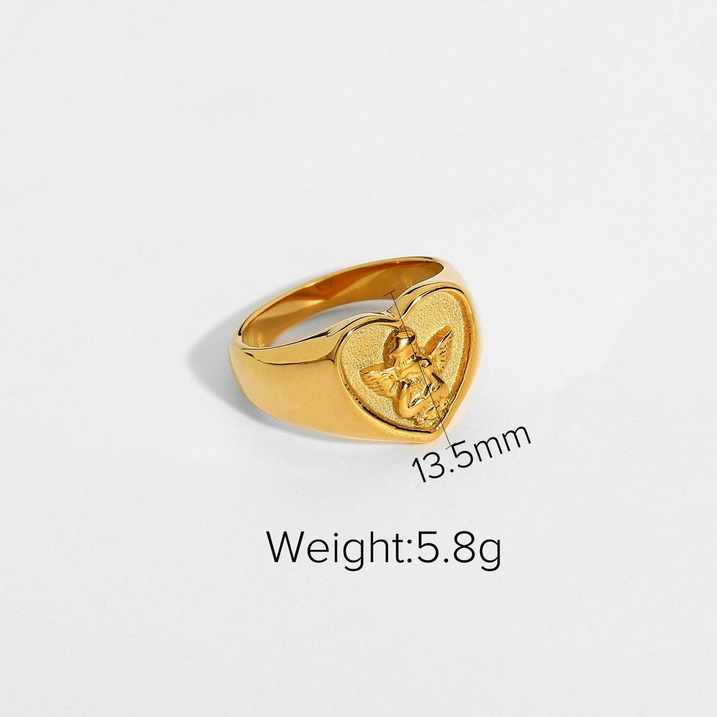 INS Wind Exquisite Round Angel Ring Waterproof Jewelry