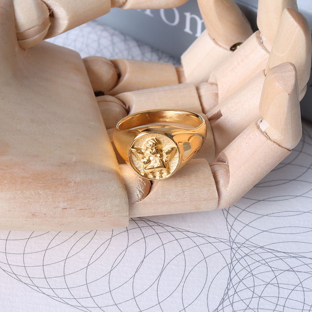 European And American Personality Angel Boy Ring