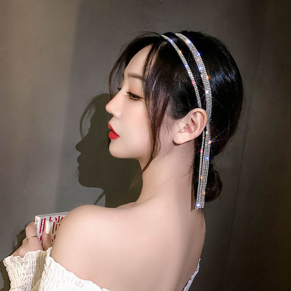 Long Fairy Clip With Diamond Fringe Headband