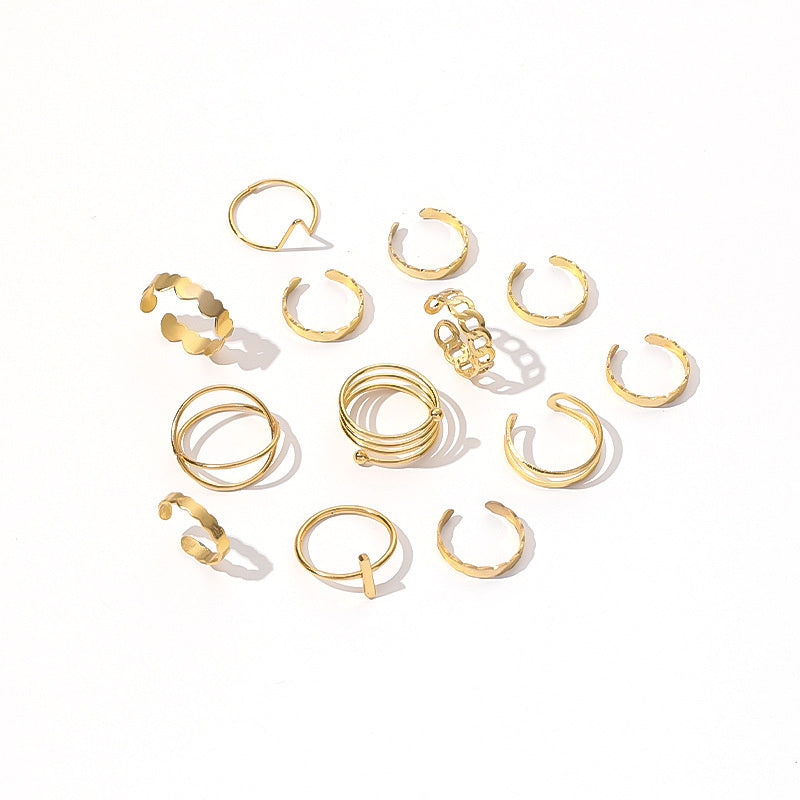 Simple Retro Knuckle Water Drop Geometry Diamond Ring