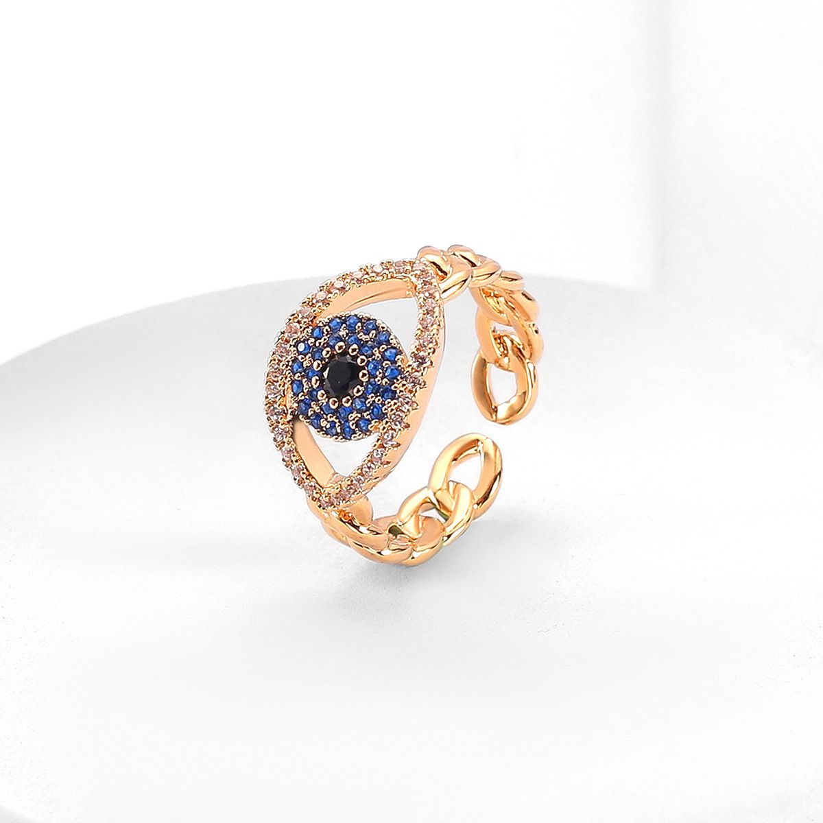 Simple Retro Knuckle Water Drop Geometry Diamond Ring