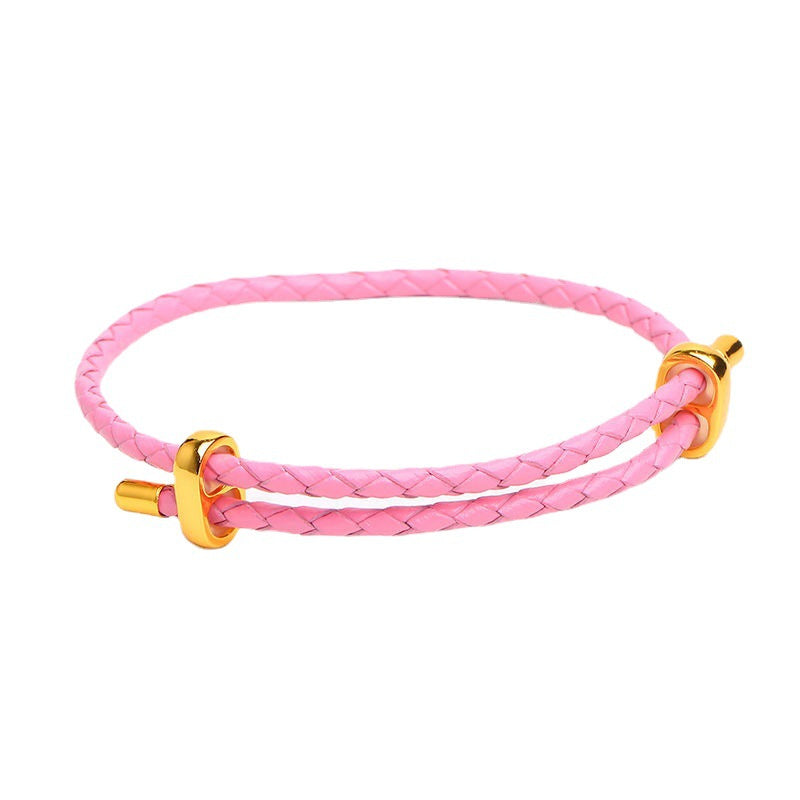 Adjustable Leather Rope Bracelet Wrist String Large Hole Bead Rope