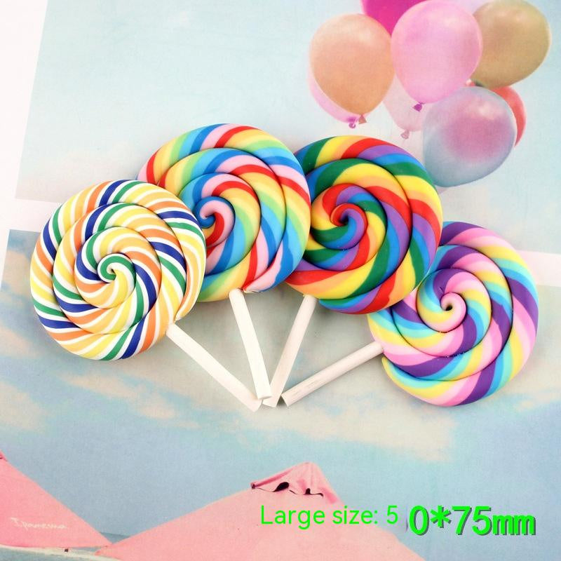 Large Simulation Polymer Clay Candy Toy Accessories Lollipop