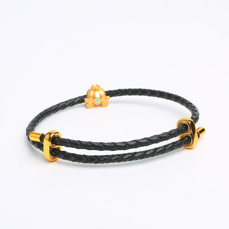 Adjustable Leather Rope Bracelet Wrist String Large Hole Bead Rope