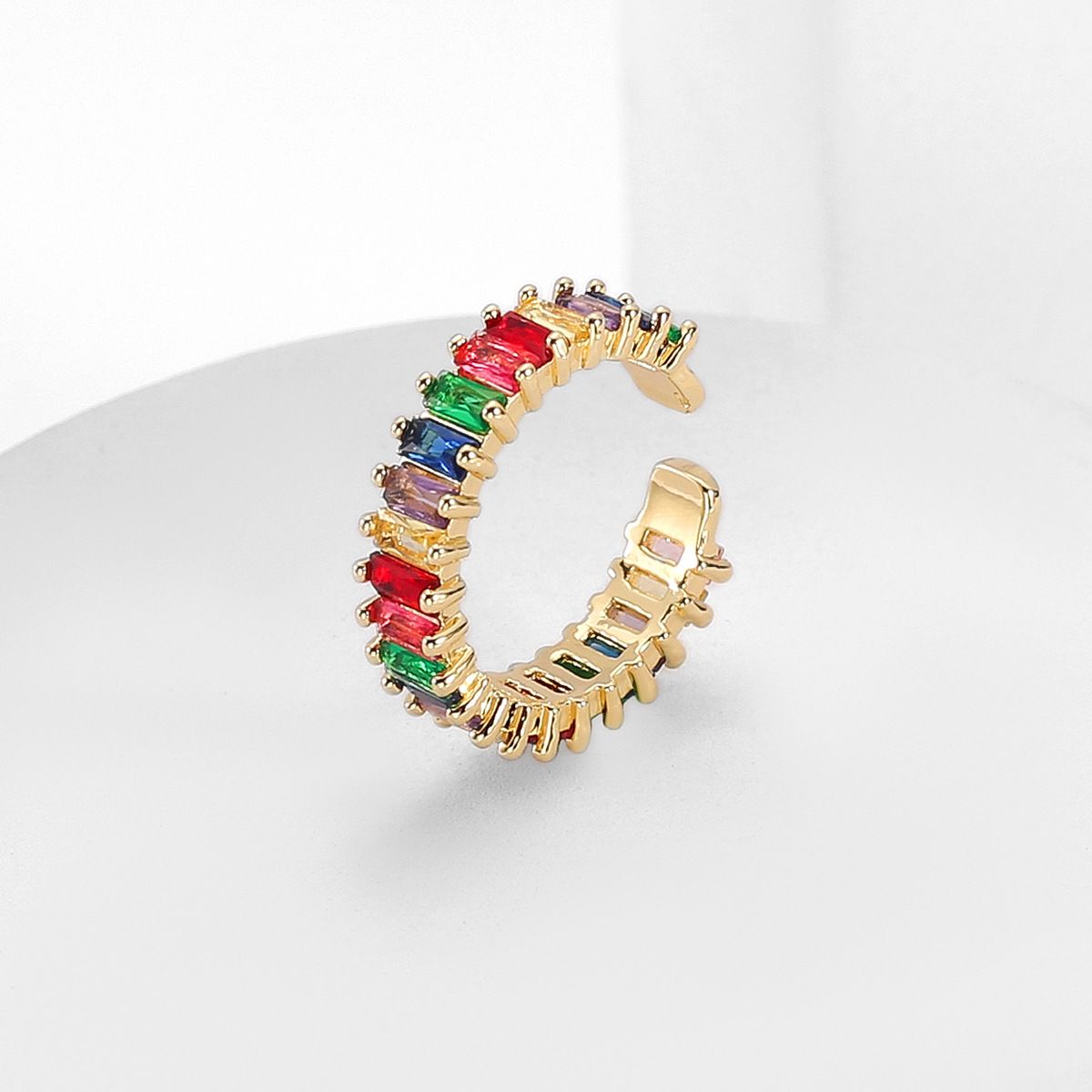 Simple Retro Knuckle Water Drop Geometry Diamond Ring