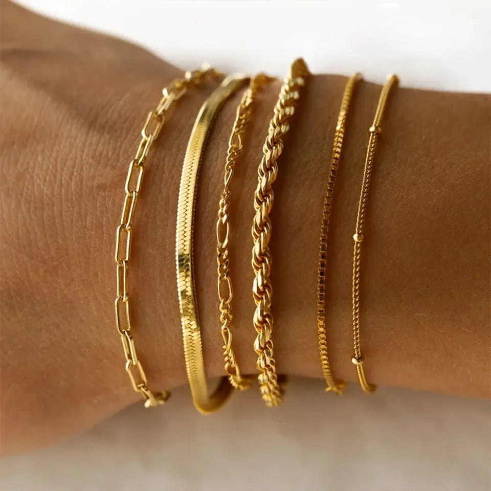 Simple Stainless Steel Exquisite Bead Necklace Bracelet