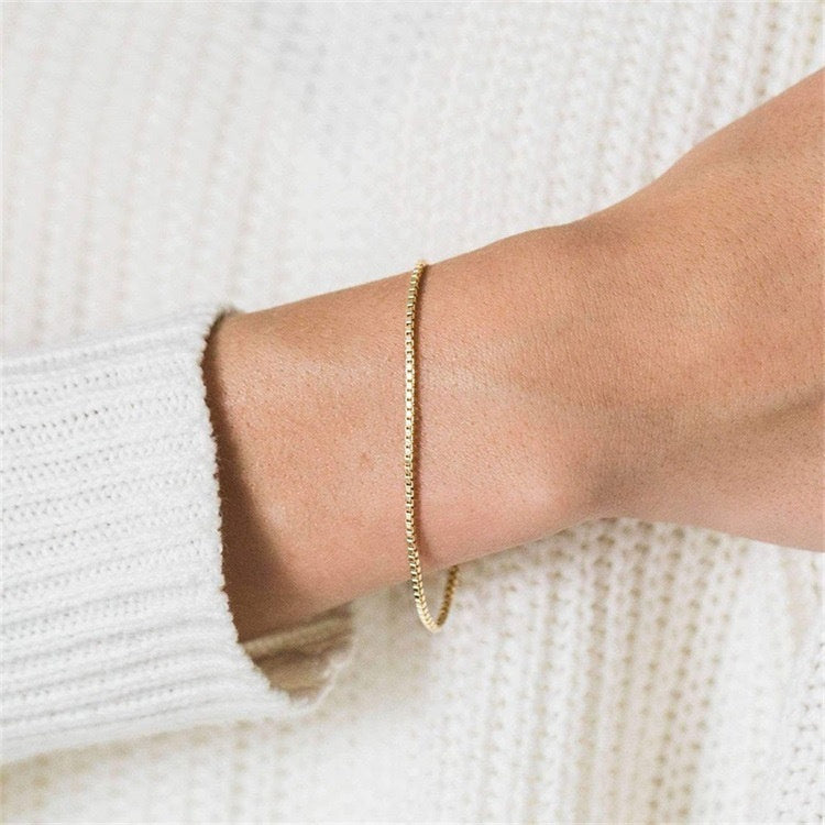 Simple Stainless Steel Exquisite Bead Necklace Bracelet