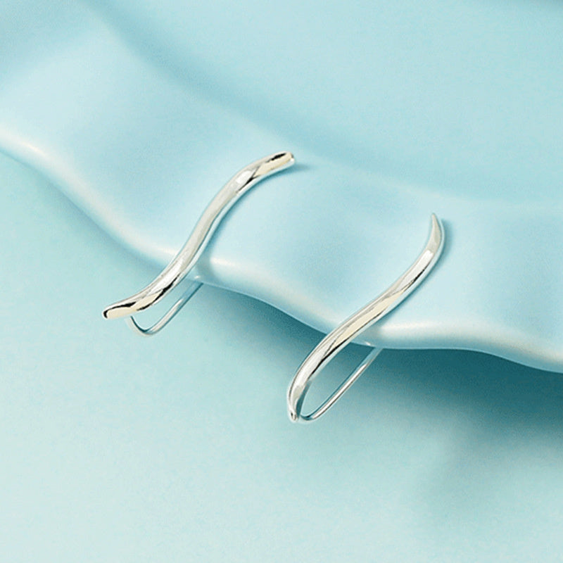 Women's Stylish Graceful Simple Willow Leaf Wave Ear Stud