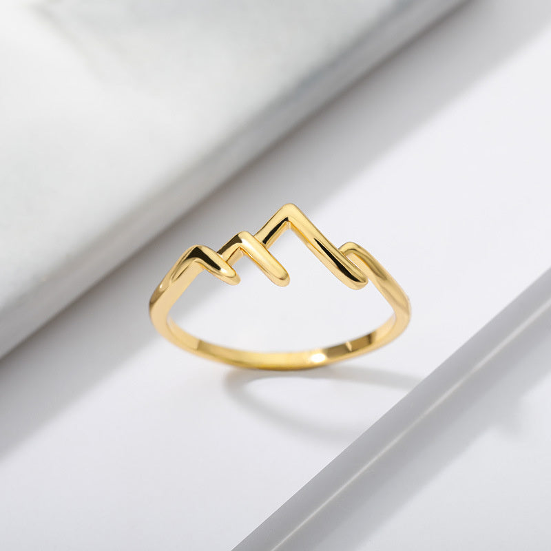 Simple Mountain Ring Mountain Peak Creative Ring