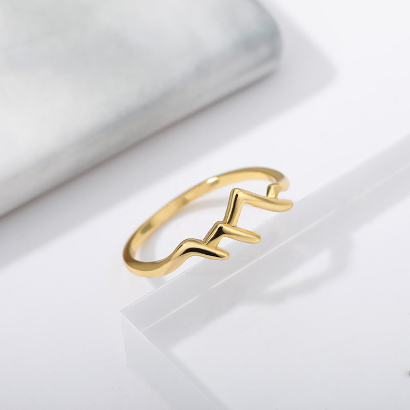Simple Mountain Ring Mountain Peak Creative Ring