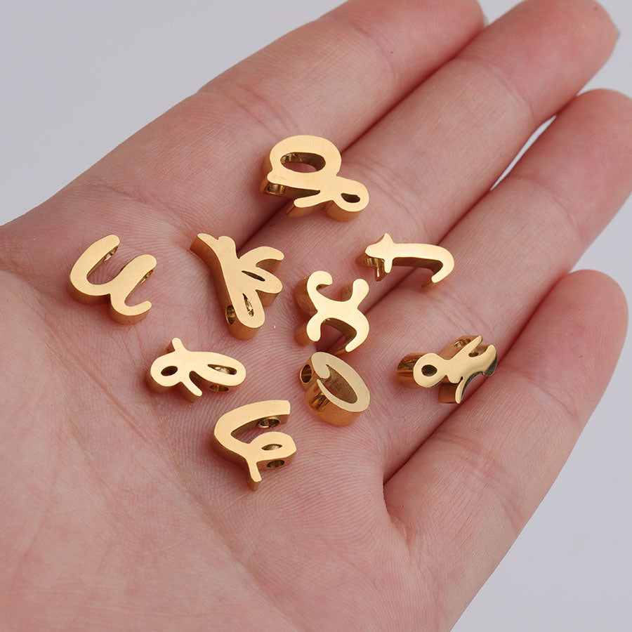 Stainless Steel English Letter Beads A- Z Letters Small Hole Beads 1 8mmdiy Accessories Beads