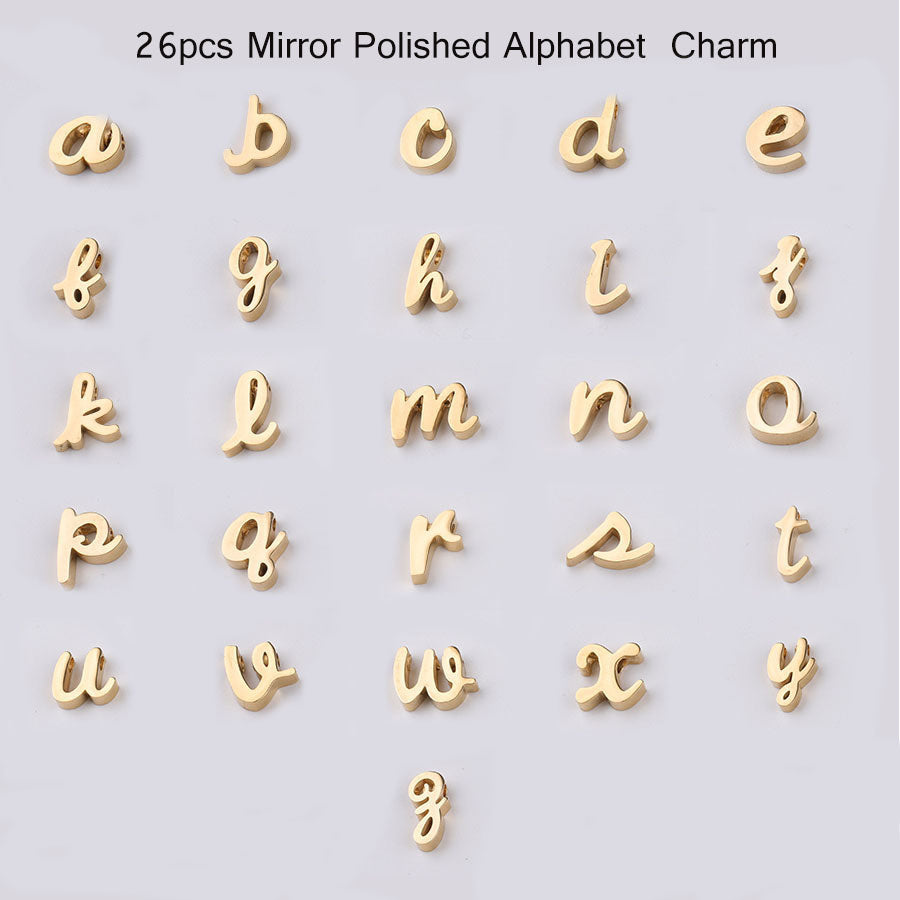 Stainless Steel English Letter Beads A- Z Letters Small Hole Beads 1 8mmdiy Accessories Beads