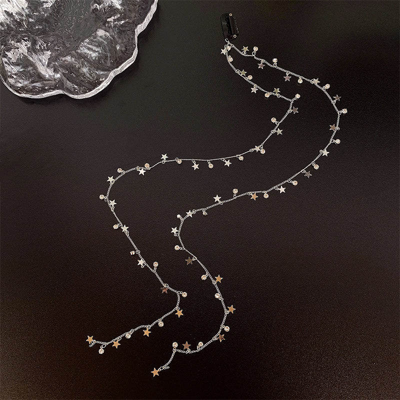 Sparkling Star Braided Hair Chain Long Tassel