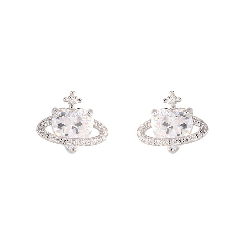 Planet Niche Cold Wind Super Full Of Diamond Earrings