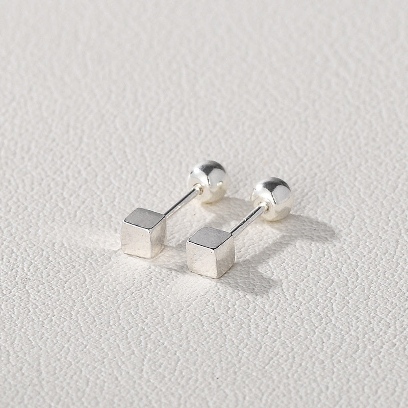 Ladies Square Screw Geometric Stud Earrings